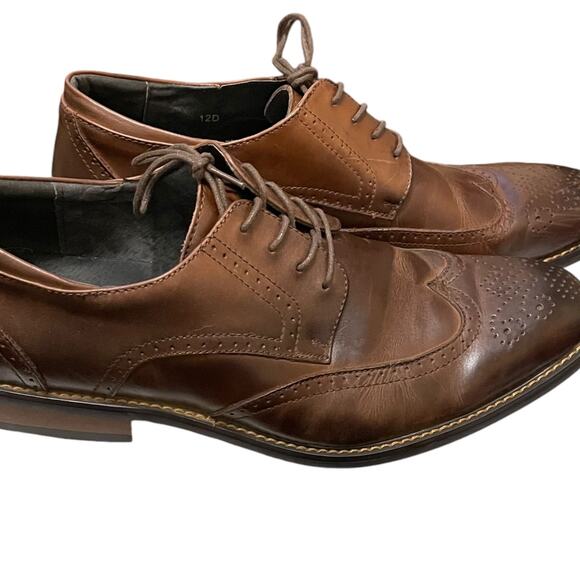 Men’s JOSEPH ABBOUD Walnut Leather Wingtip Lace Up Brogue Shoes VGUC - Picture 6 of 11